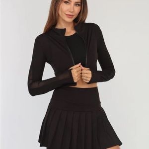 Black active crop sports jacket